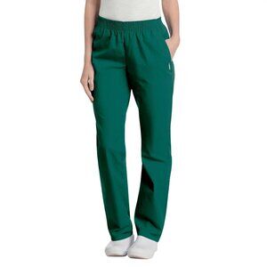 Landau Women’s Classic Relaxed Scrub Pants, Hunter Green, Petite Medium